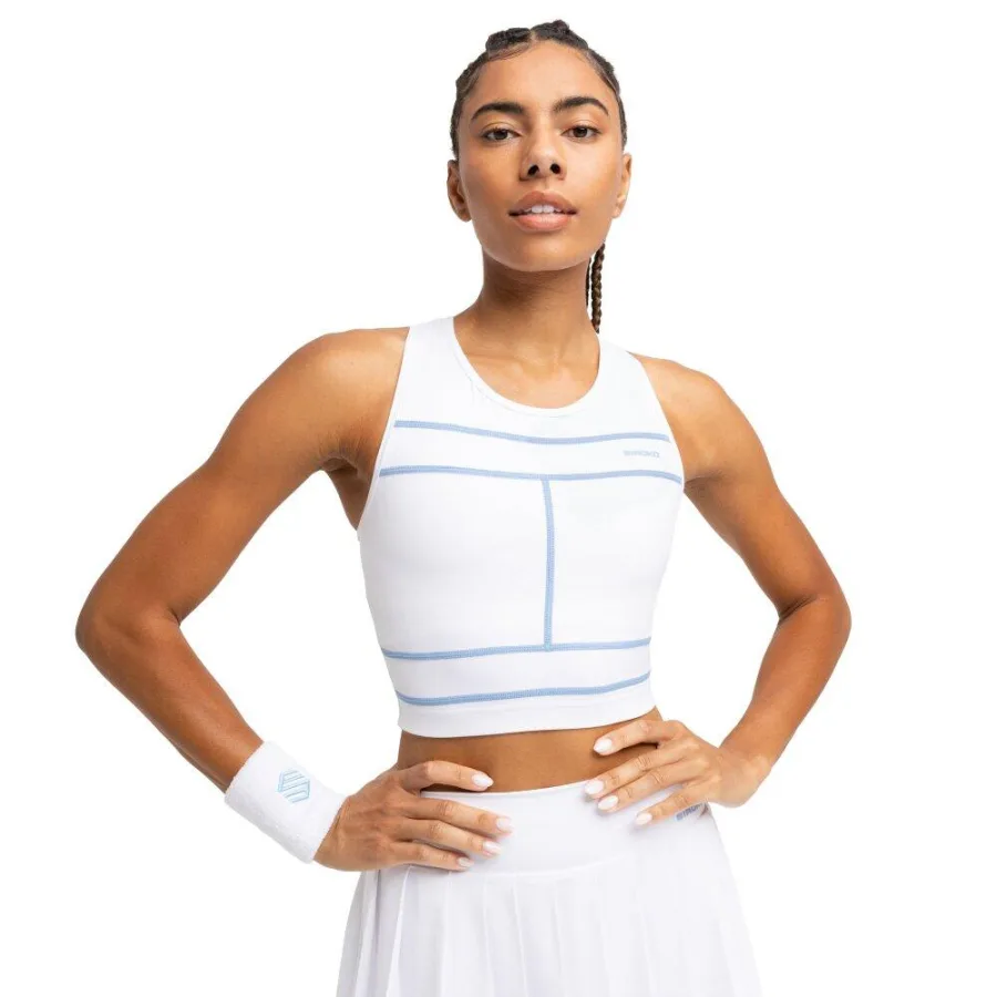 SIROKO Women Tennis 's cropped tank top NetMuve White White