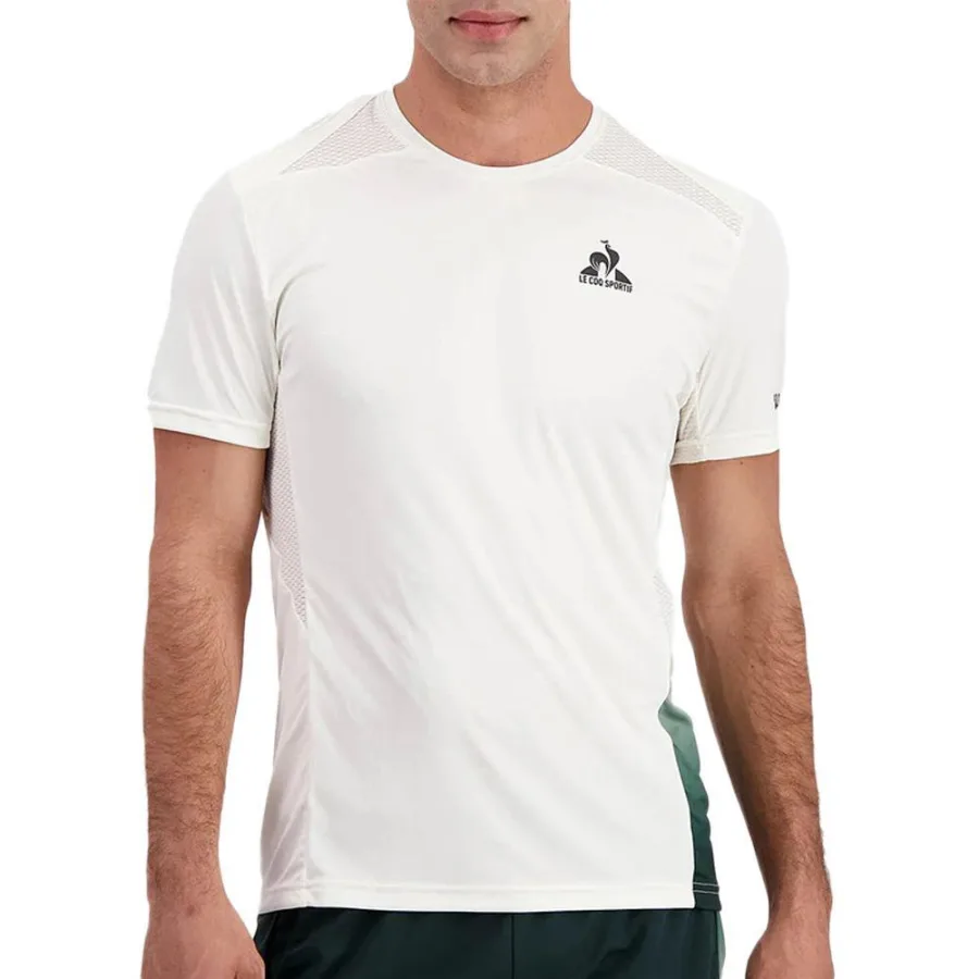 Le Coq Sportif Le Coq Sportif Tennis Pro Sportshirt Ecru/Grün