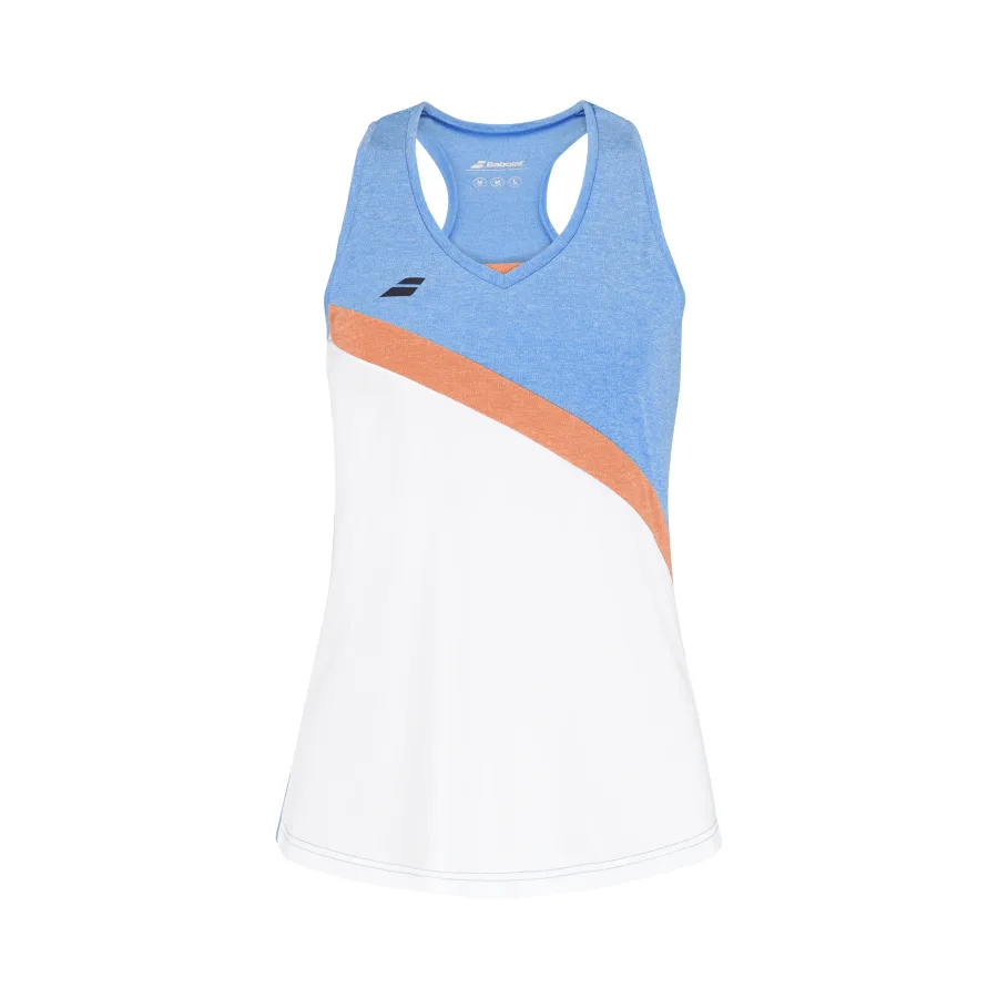 Babolat Play Tank-Top Mädchen-Weiß,Hellblau