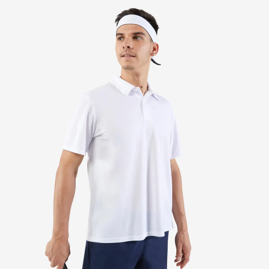 KUIKMA Herren Poloshirt kurzarm Tennis - Essential weiss