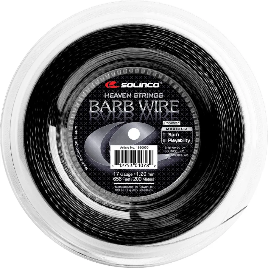 Solinco Barb Wire Saitenrolle 200m-Schwarz