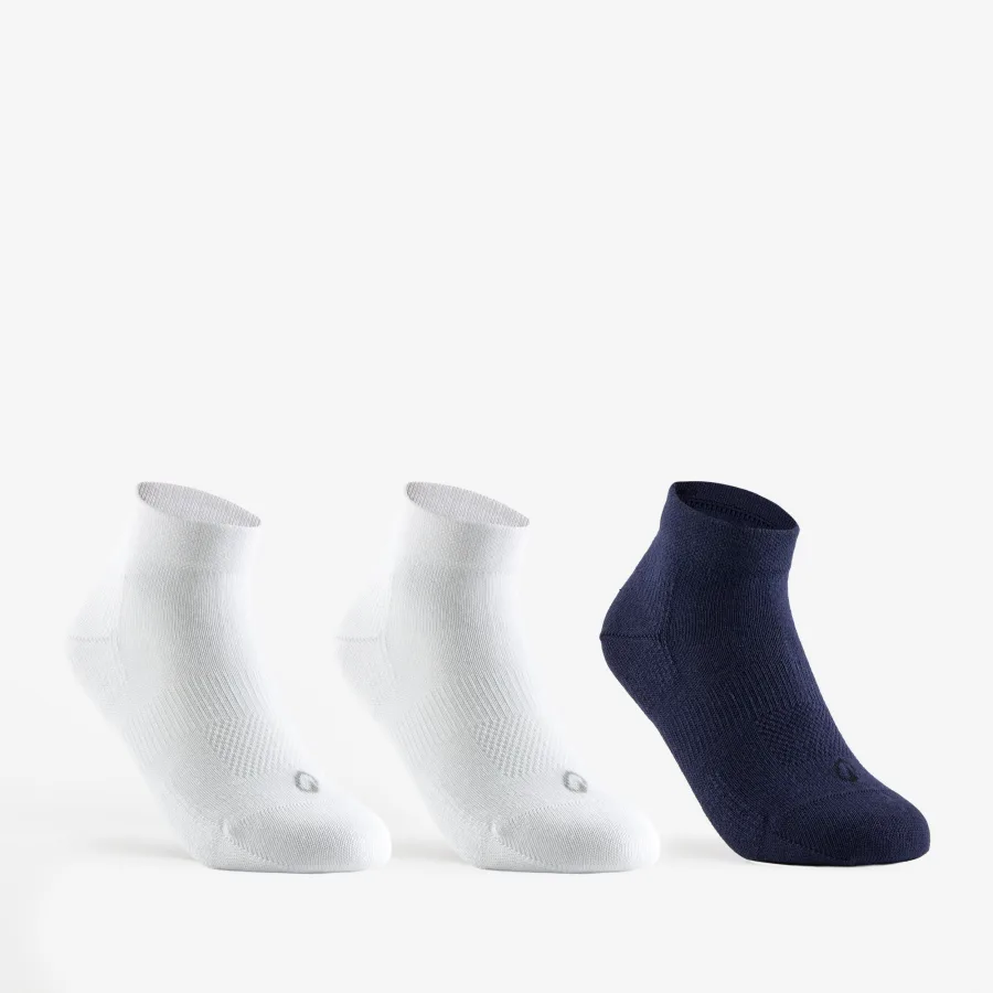 Decathlon Kinder Tennissocken Mid 3er Pack - RS160 weiß/marineblau