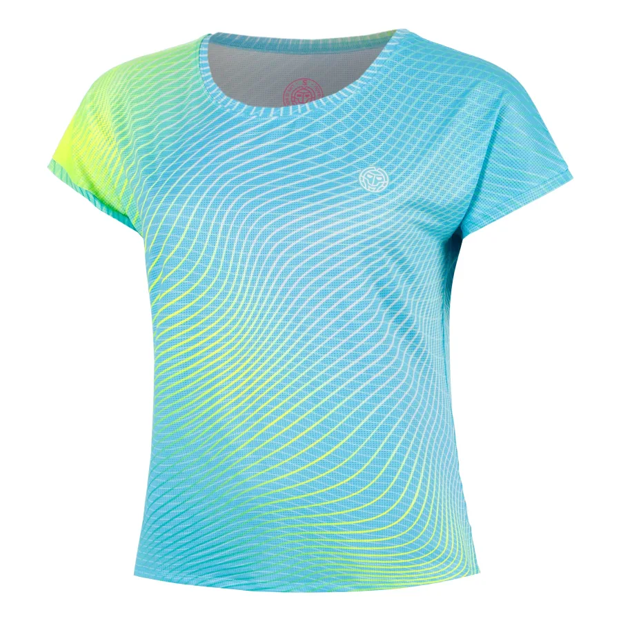 BIDI BADU Out of Control Capsleeve T-Shirt Damen-hellblau, neongelb
