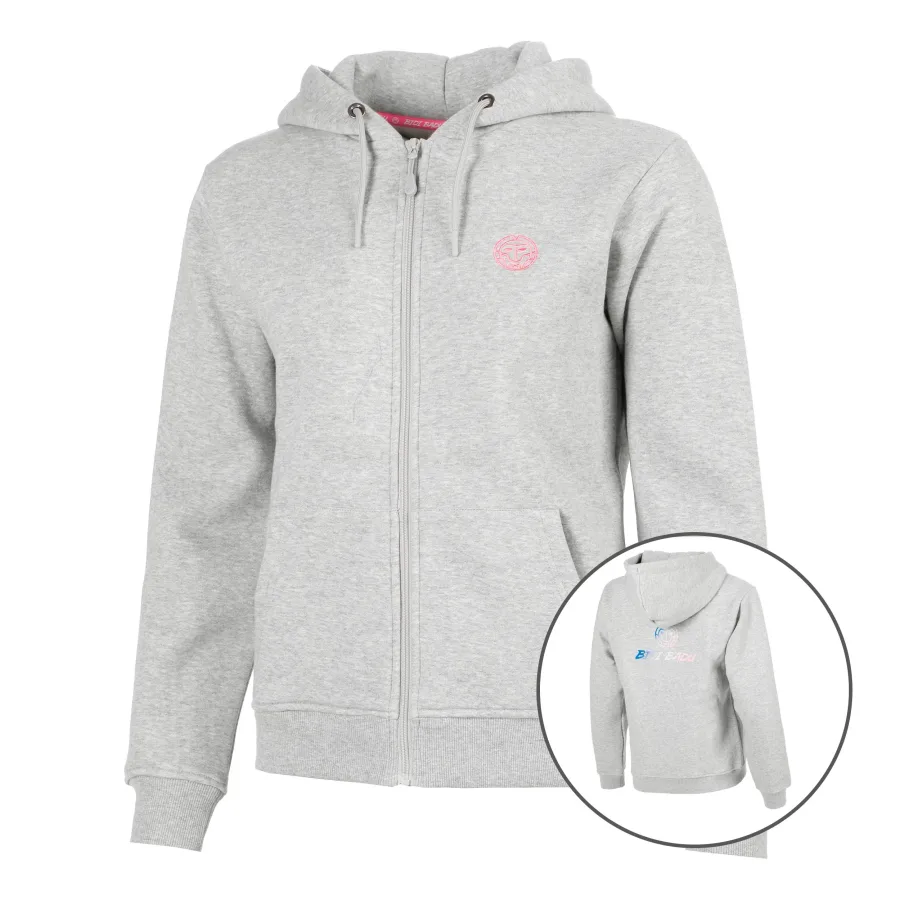 BIDI BADU Hey Laguna Logo Zip Hoody Damen-hellgrau