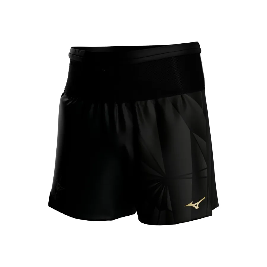Mizuno Active Graphic Multi Pocket 7in Laufshorts Herren - schwarz, gold