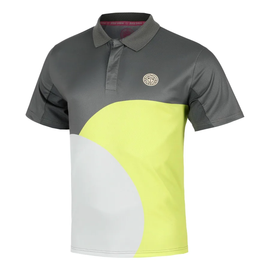 BIDI BADU Bubble Polo Herren-Grau,Zitronengelb