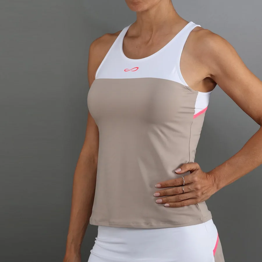Endless Bloom Tank-Top Damen-beige, weiß
