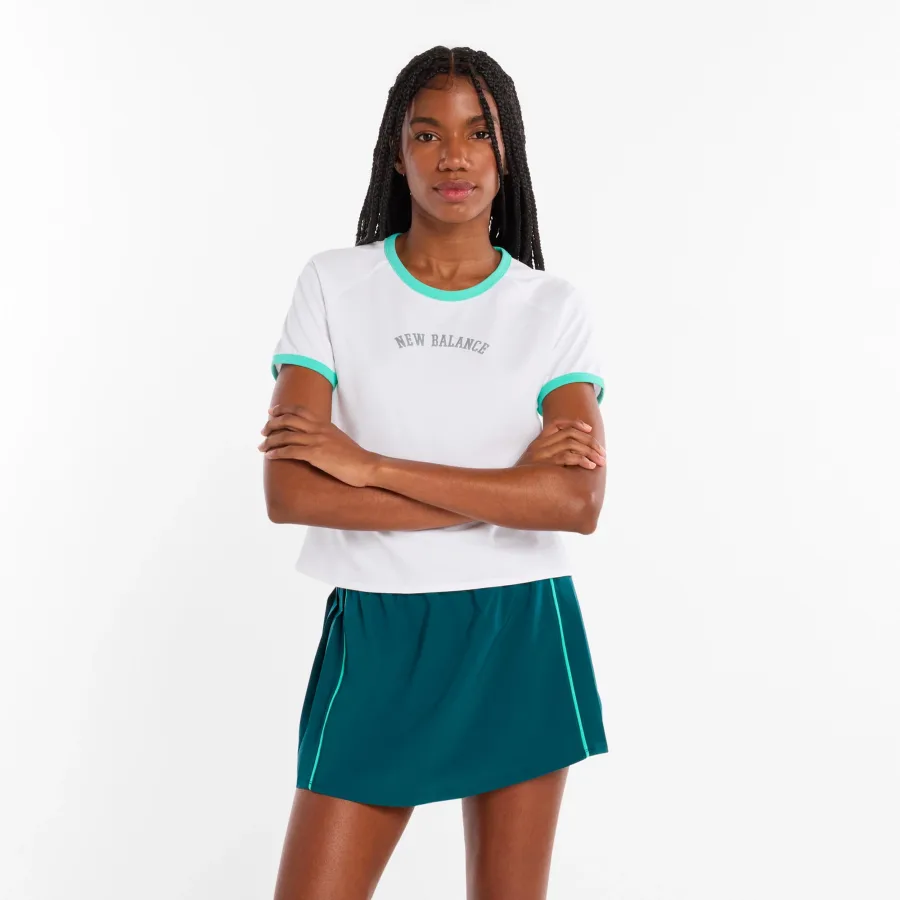 New Balance Tennis Practice T-Shirt Damen-weiß, grün