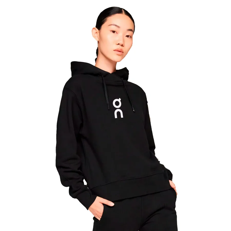 On Club Hoody Damen - schwarz, weiß