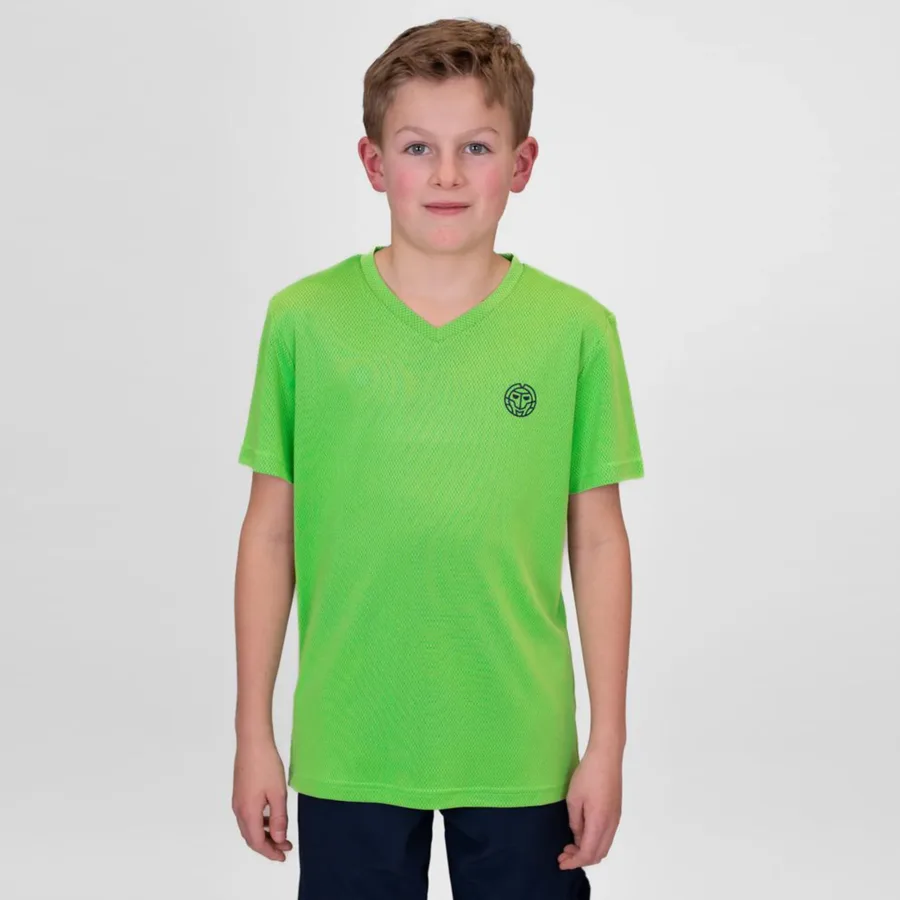 BIDI BADU Crew Inside Out V-Neck T-Shirt Jungen-Neongrün,Dunkelblau