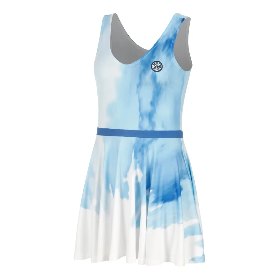 BIDI BADU Watercolour Kleid Damen-Weiß,Blau