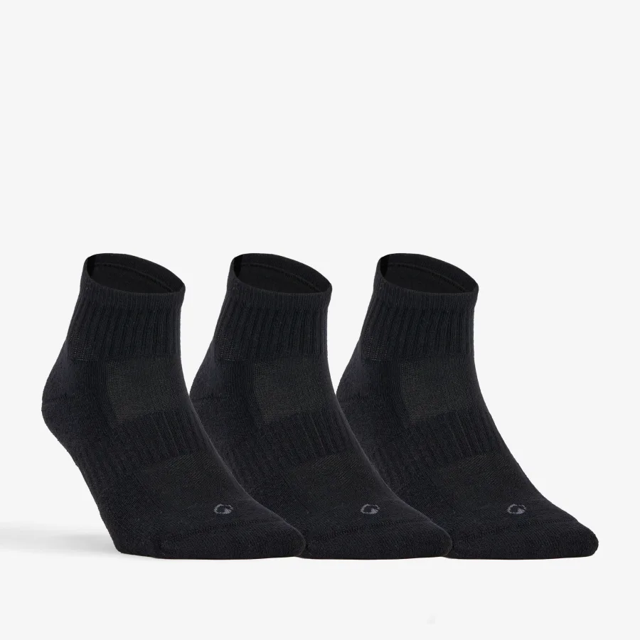 Decathlon Tennissocken Mid 3er Pack - RS500 schwarz