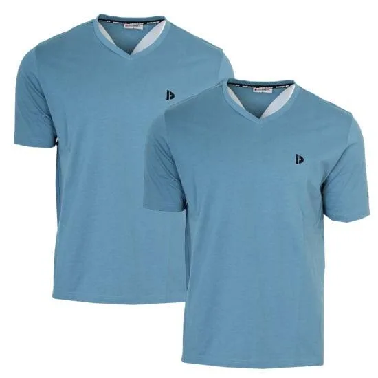 Donnay Berno Herren-T-Shirt mit V-Ausschnitt, 100 % Baumwolle
