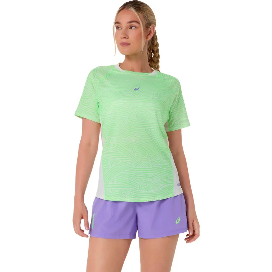 ASICS Court T-Shirt Damen - limette, creme