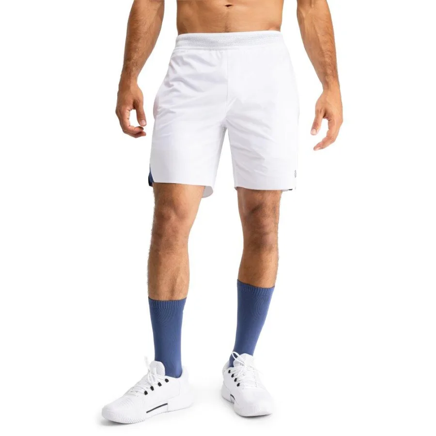 SIROKO Men Tennis 's technical shorts Velozix White White