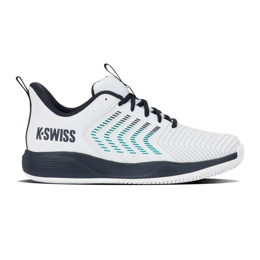 K-Swiss Ultrashot Light Sandplatzschuh Herren - weiß, dunkelblau