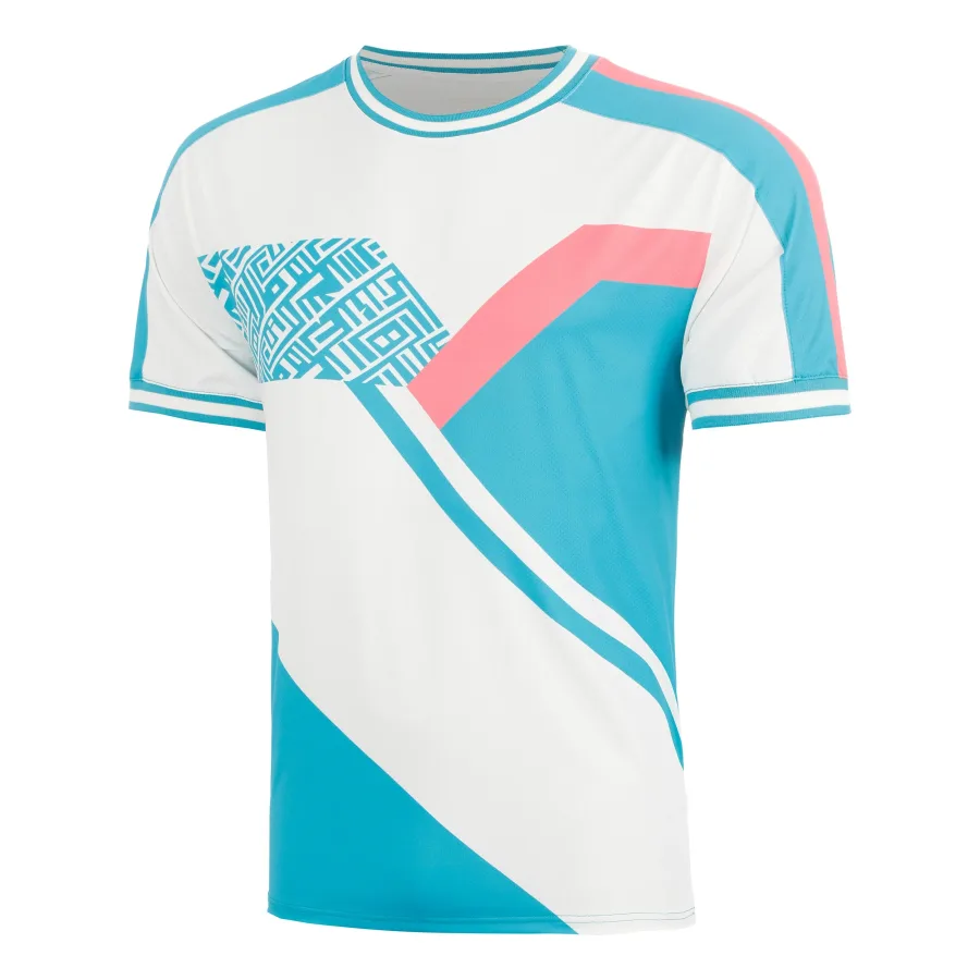 COURT7 Performance T-Shirt Herren - weiß, türkis