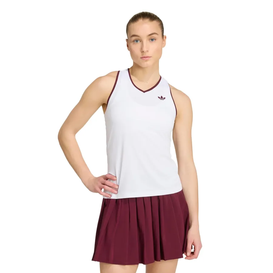 adidas Classics Tank-Top Damen - weiß, weinrot
