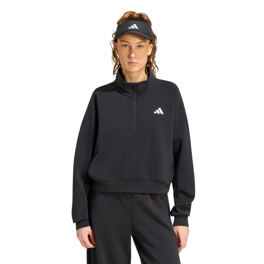 adidas Cover Up Half-Zip Sweatshirt Damen - schwarz