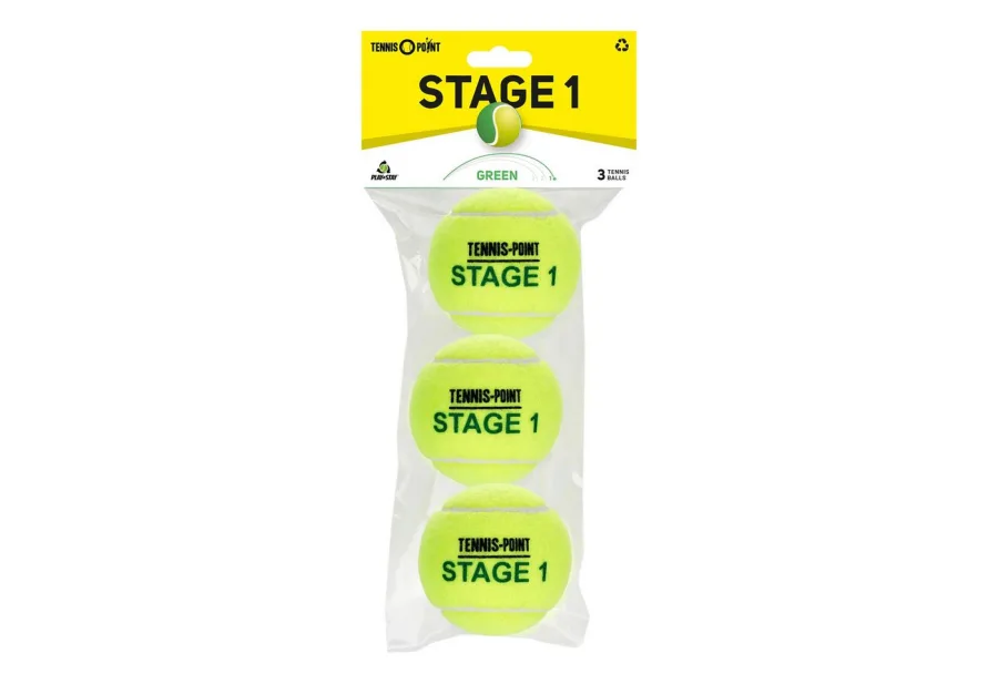 Tennis-Point Tennis-Point Tennisball TP Stage 1 - 3 Tennisbälle - Play and Stay Ball - (3er Beutel)