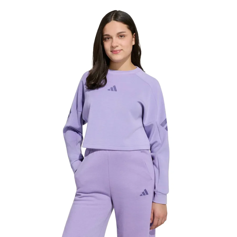 adidas 3Stripes Crew Crop Sweatshirt Kinder - flieder