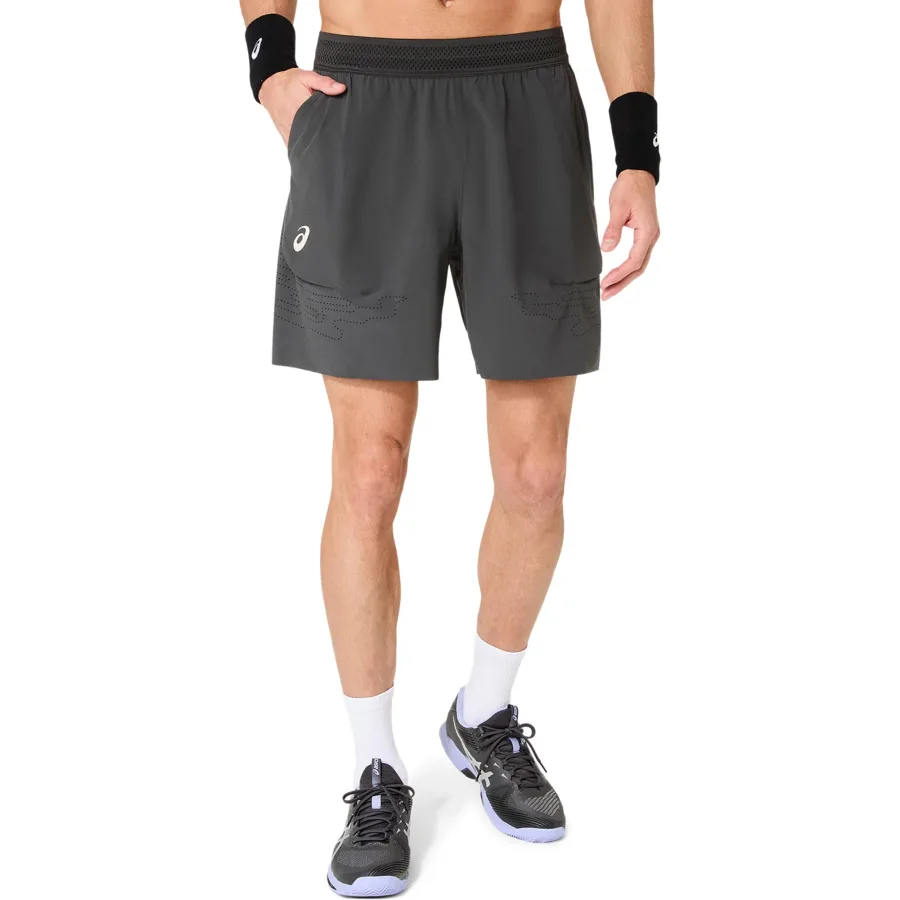 ASICS Match Laser Cut 7in Shorts Herren - dunkelgrau, dunkelblau