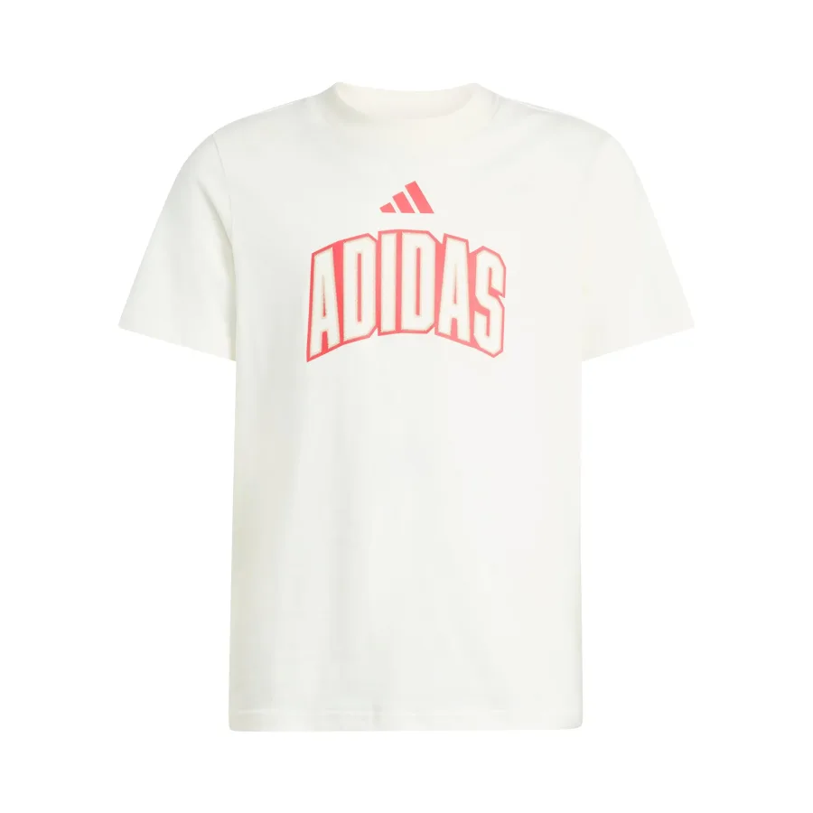 adidas Stadium Lettering T-Shirt Kinder - offwhite, rot