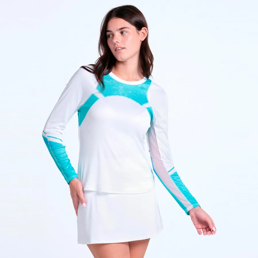 Lucky in Love Sun Beat Longsleeve Damen - weiß, türkis