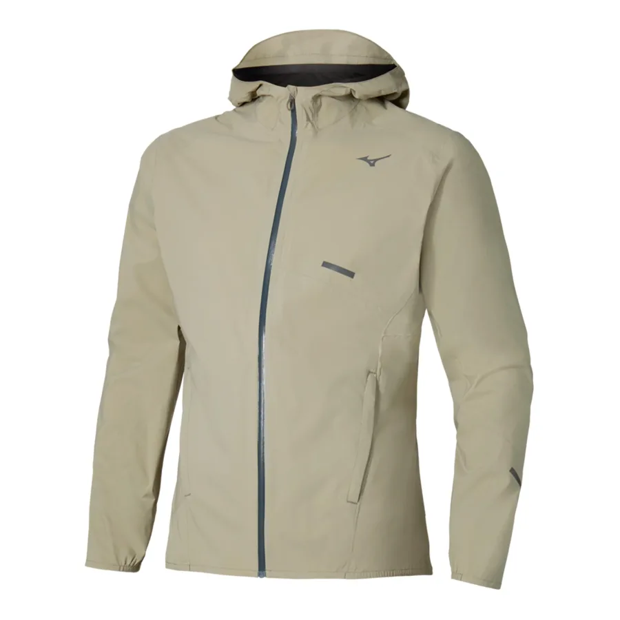 Mizuno Tech Light Hooded Laufjacke Herren - beige