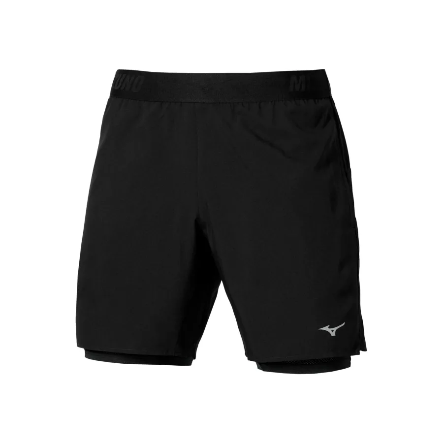 Mizuno Core 2in1 7.5in Laufshorts Herren - schwarz