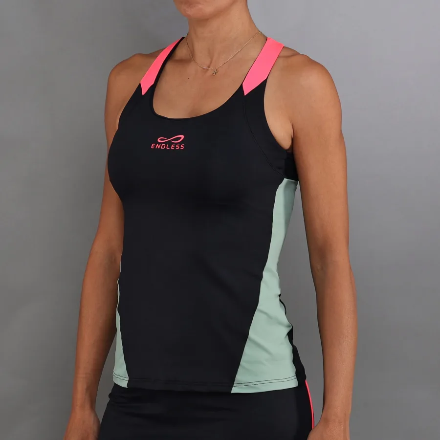 Endless Grace Tank-Top Damen-Schwarz,Grün