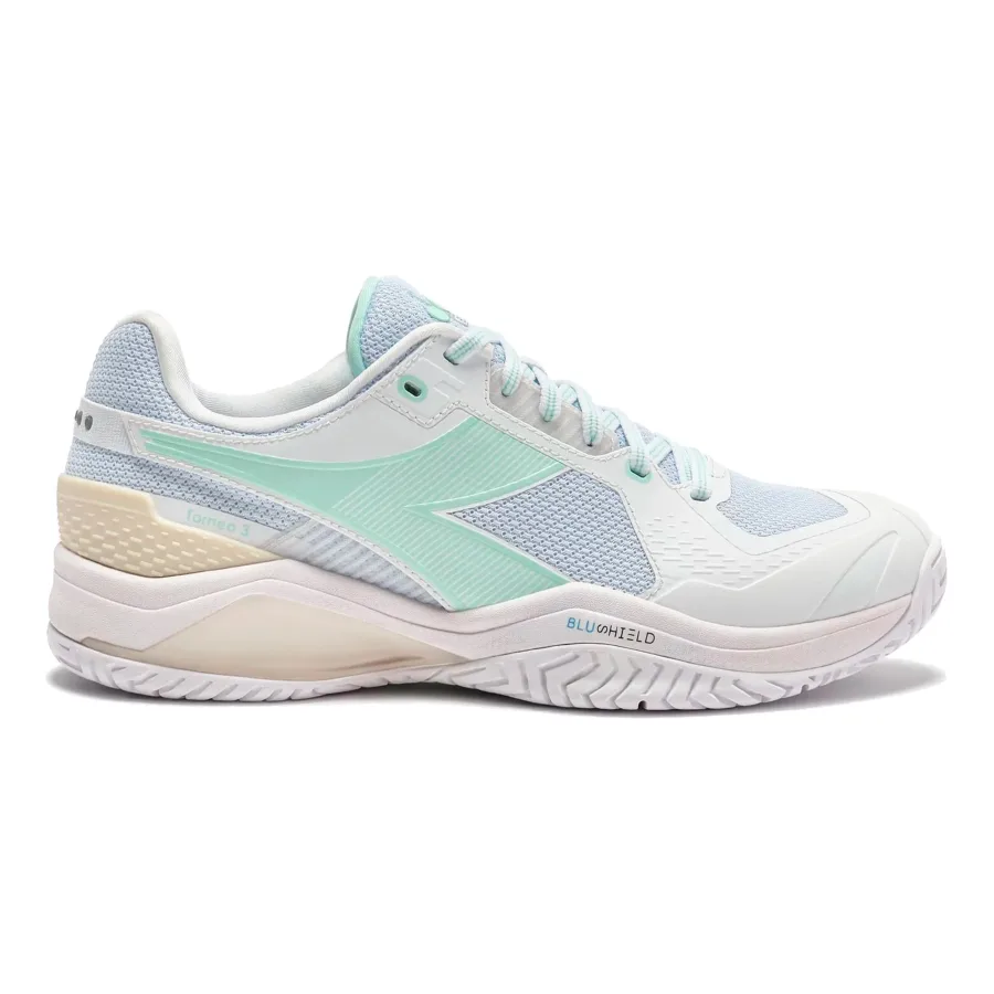 Diadora Blushield Torneo 3 Allcourtschuh Damen-weiß, grün