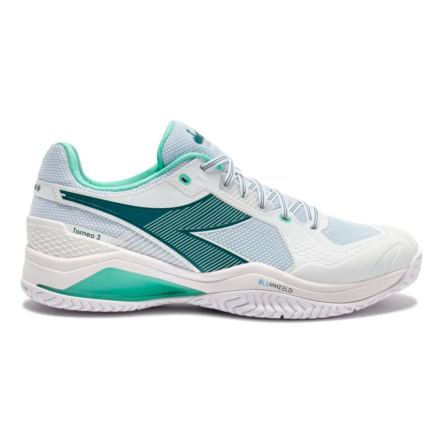 Diadora Blushield Torneo 3 Allcourtschuh Herren-weiß, petrol