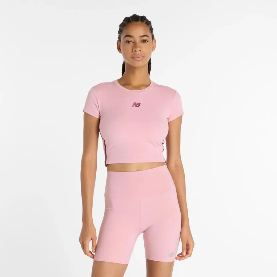 New Balance Harmony Fitted T-Shirt Damen-Pink