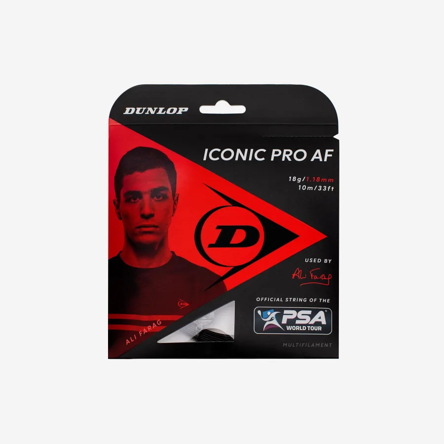 Dunlop Squashsaite - Iconic Pro AF 18 g 1,18 mm schwarz
