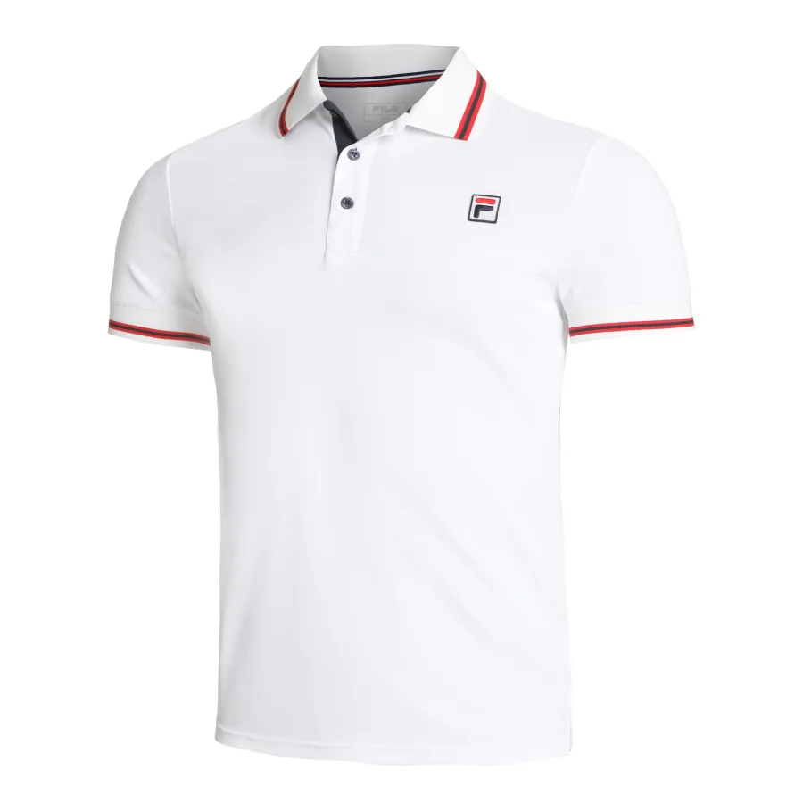 FILA Fila Core Button Piro Polo Herren - Weiß, Rot