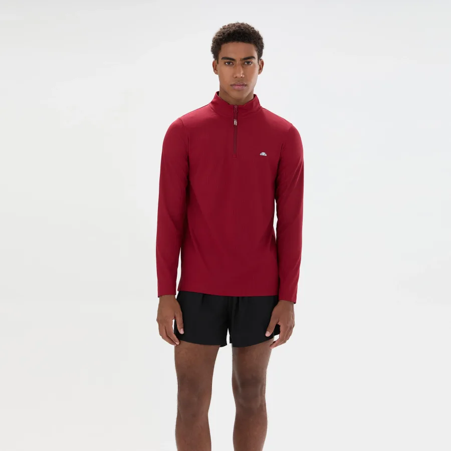 Ellesse Edmond 1/4 Zip Longsleeve Herren - weinrot