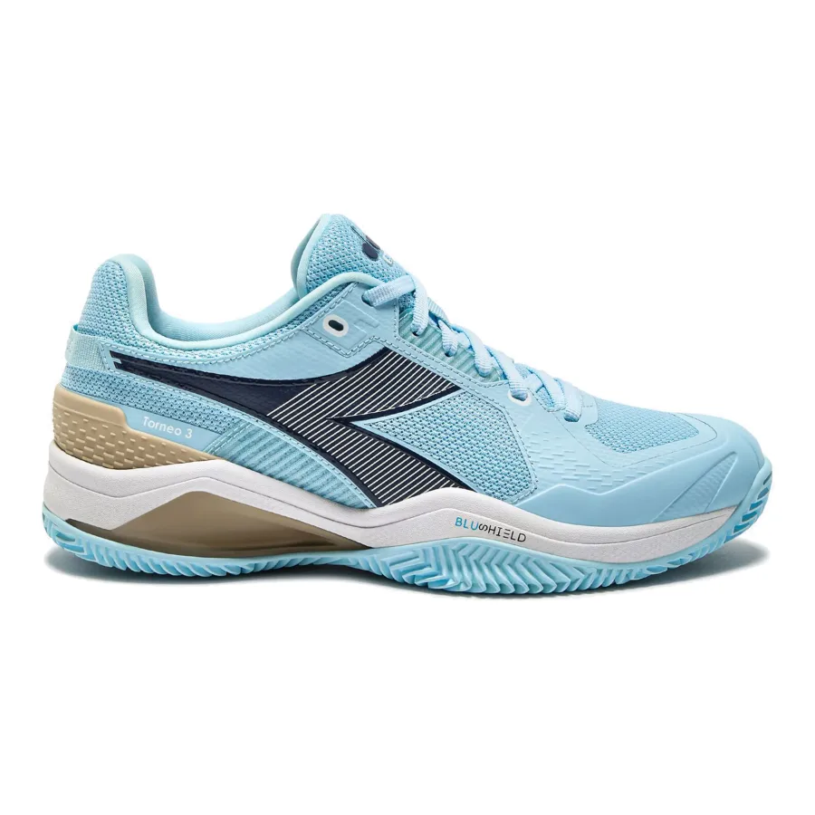 Diadora Diadora Blushield Torneo 3 Sandplatzschuh Damen - hellblau, dunkelblau