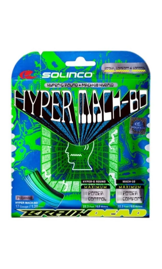 Solinco Solinco Tennissaite Hyper-Mach BD 1.20 Hybrid (Haltbarkeit+Power) 12.2m Set, Saitendicke: 1.20