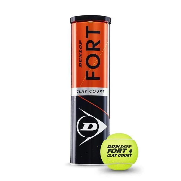 Dunlop "Fort" Tennisbälle 4erPack Aschenplatz Damen und Herren Grün Einheitsgröße