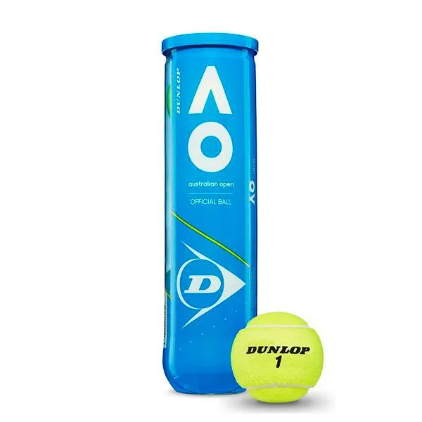 Dunlop "Australian Open" Tennisbälle Set 4erPack Damen und Herren Gelb Einheitsgröße