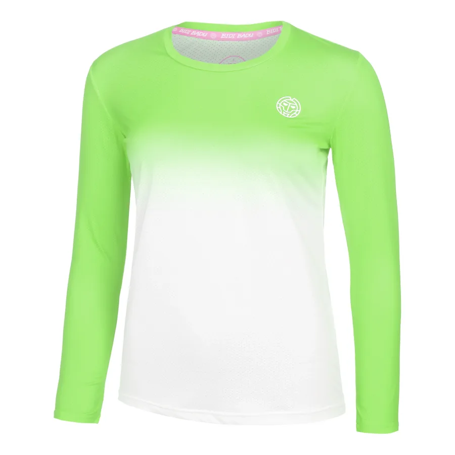 BIDI BADU BIDI BADU Crew Gradiant Longsleeve Damen - Neongrün, Weiß