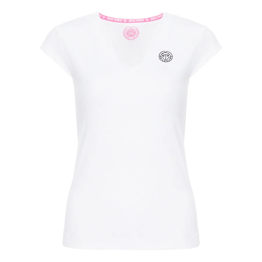 BIDI BADU Bella 2.0 Tech V-Neck T-Shirt Damen - weiß, schwarz