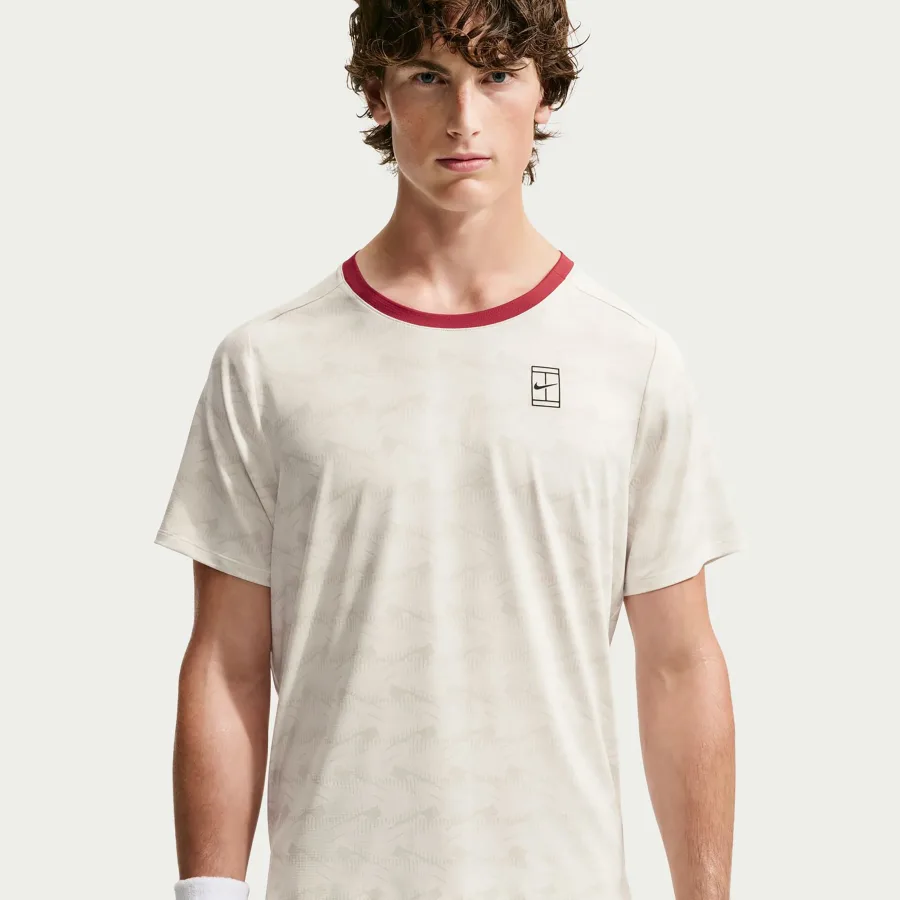 Nike Court Advantage T-Shirt Herren - creme, rot
