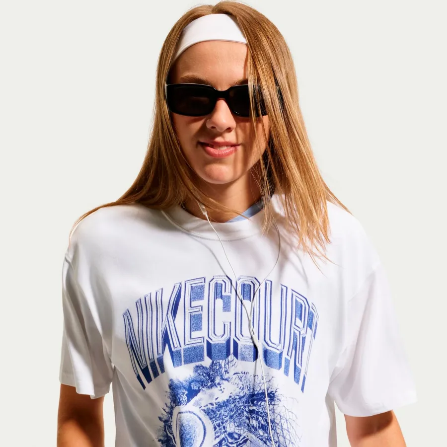 Nike Court Slam T-Shirt Damen - weiß