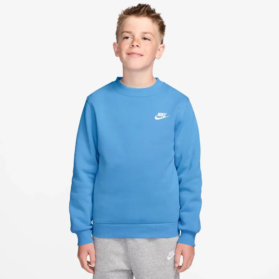 Nike Club Fleece Sweatshirt Kinder - hellblau, weiß