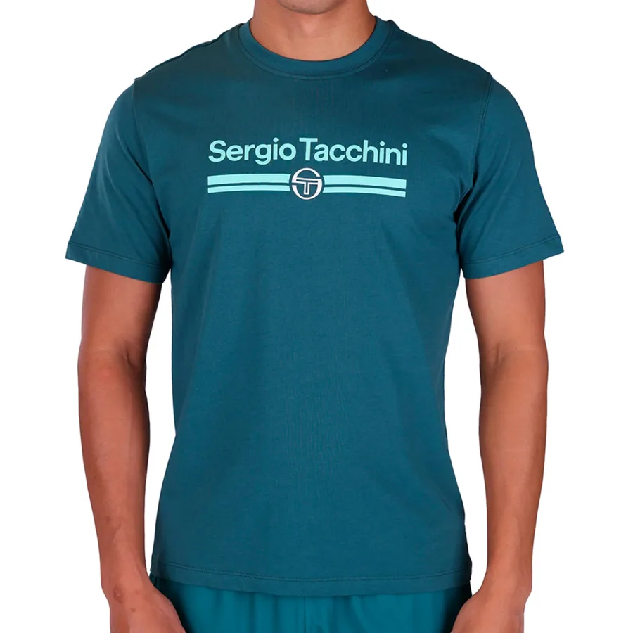 Sergio Tacchini Marchio Co T-Shirt Herren - dunkelgrün, weiß