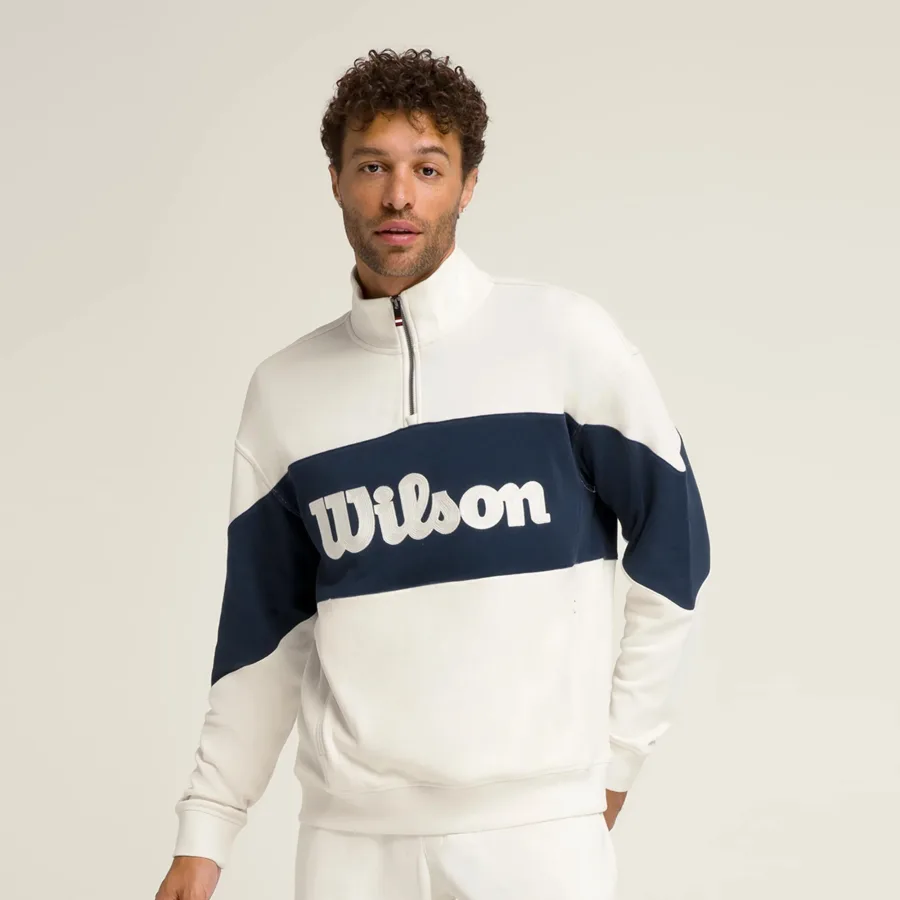 Wilson Wilson Parkside Half - Zip Sweatshirt Herren Creme, Dunkelblau