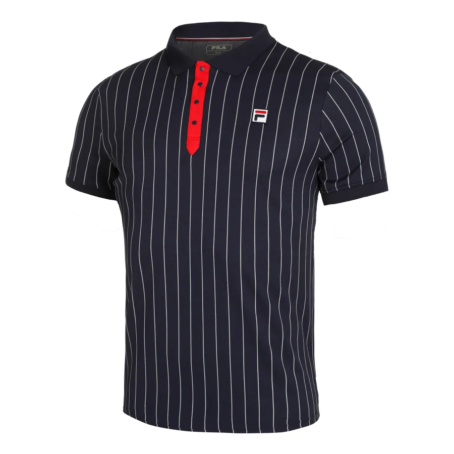 FILA Fila Stripes Polo Herren - Dunkelblau, Rot