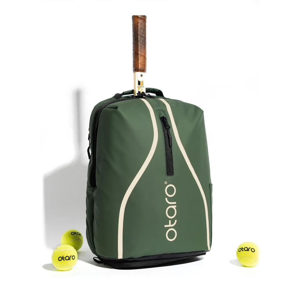 OTARO Tennisrucksack mit Schuhfach für 1-2 Schläger | Classic 30L Grün